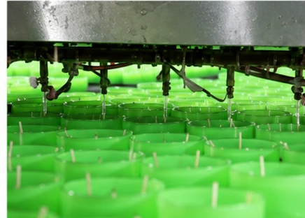 Green candle filling line